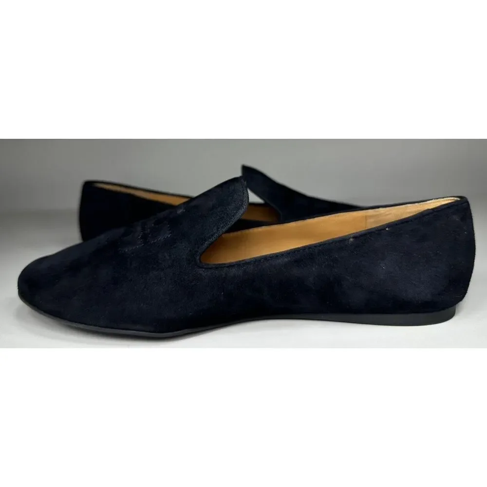 Tory Burch Womens Ruby Smoking Slippers Black Suede Womens Size 8M‎